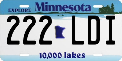 MN license plate 222LDI