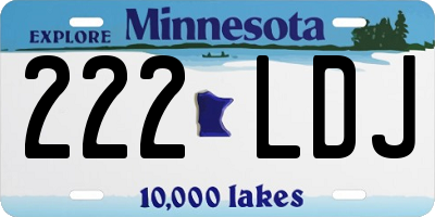MN license plate 222LDJ