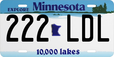 MN license plate 222LDL