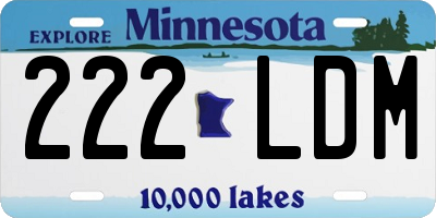 MN license plate 222LDM
