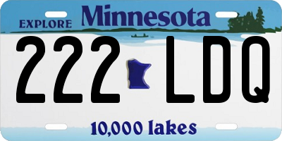 MN license plate 222LDQ