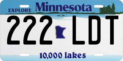 MN license plate 222LDT