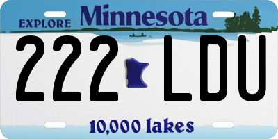 MN license plate 222LDU