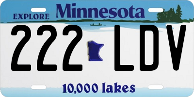 MN license plate 222LDV