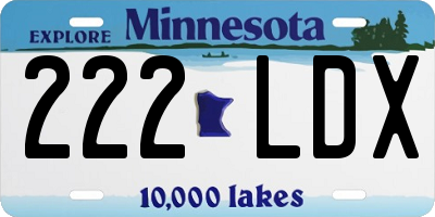 MN license plate 222LDX