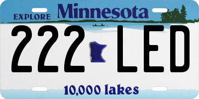 MN license plate 222LED