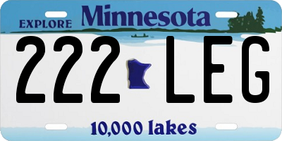 MN license plate 222LEG