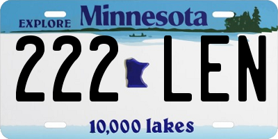 MN license plate 222LEN
