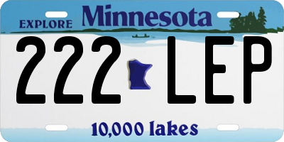 MN license plate 222LEP