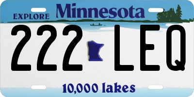 MN license plate 222LEQ