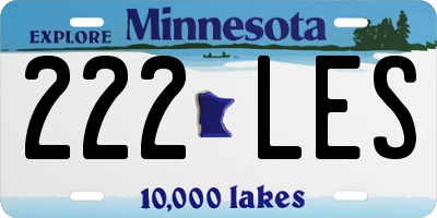 MN license plate 222LES