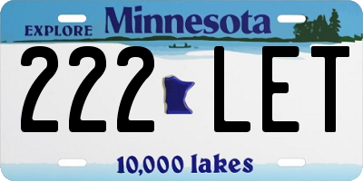 MN license plate 222LET