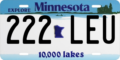 MN license plate 222LEU