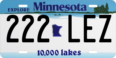 MN license plate 222LEZ