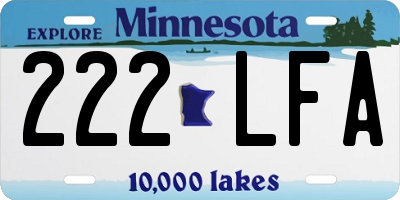 MN license plate 222LFA