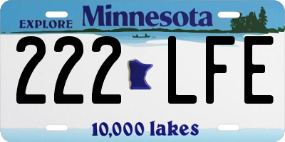 MN license plate 222LFE