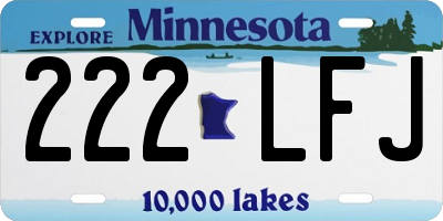 MN license plate 222LFJ