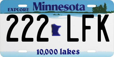 MN license plate 222LFK