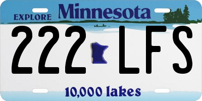 MN license plate 222LFS