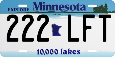 MN license plate 222LFT