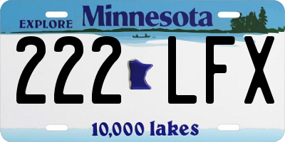 MN license plate 222LFX