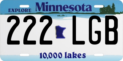 MN license plate 222LGB