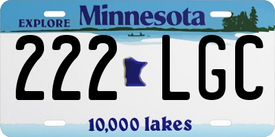 MN license plate 222LGC