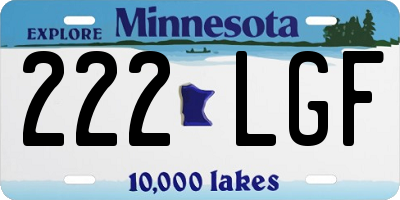 MN license plate 222LGF