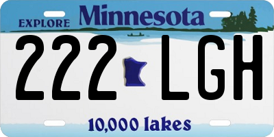MN license plate 222LGH