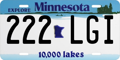 MN license plate 222LGI