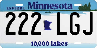 MN license plate 222LGJ