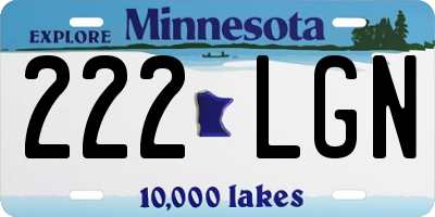 MN license plate 222LGN