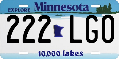 MN license plate 222LGO