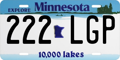 MN license plate 222LGP