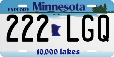 MN license plate 222LGQ
