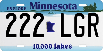 MN license plate 222LGR