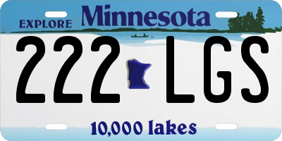 MN license plate 222LGS