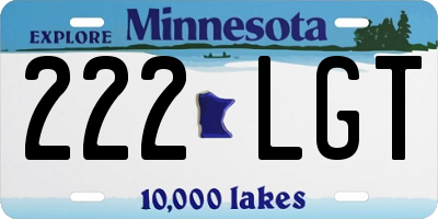 MN license plate 222LGT