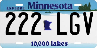 MN license plate 222LGV
