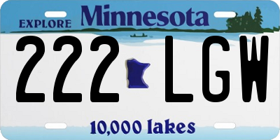 MN license plate 222LGW
