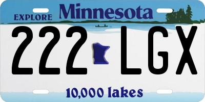 MN license plate 222LGX