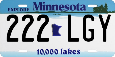 MN license plate 222LGY