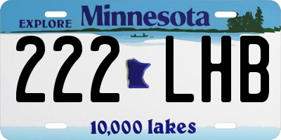 MN license plate 222LHB