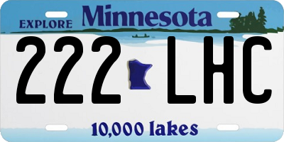 MN license plate 222LHC