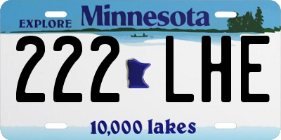 MN license plate 222LHE