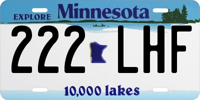 MN license plate 222LHF