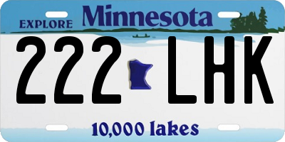 MN license plate 222LHK