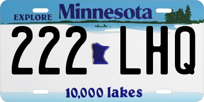 MN license plate 222LHQ