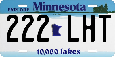 MN license plate 222LHT