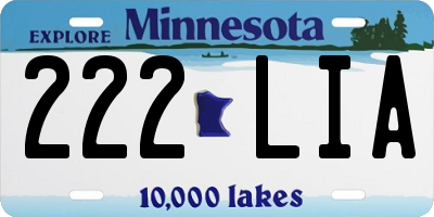 MN license plate 222LIA